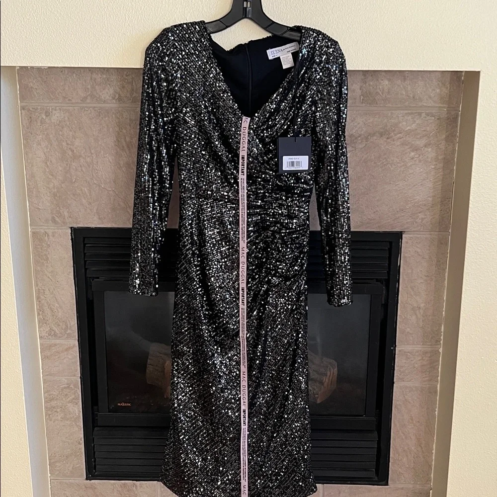 Mac Duggal 26940 Long Sleeve Sequin Dress